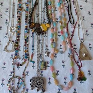 Assorted Silver and Multi-Colored Whimsical Necklaces Bundle